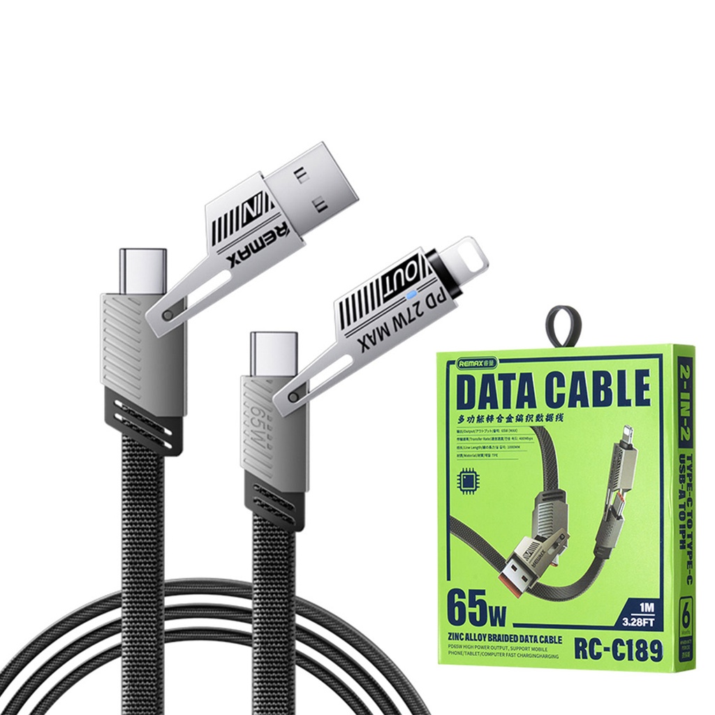 Remax Rc-c189 65w 4 In 1 Multi Functional Data Cable Black - 4