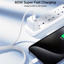S-a45 Ben Series Braided 60w Fast Charging Data Cable (type-c To Type-c) 1m-white - 3