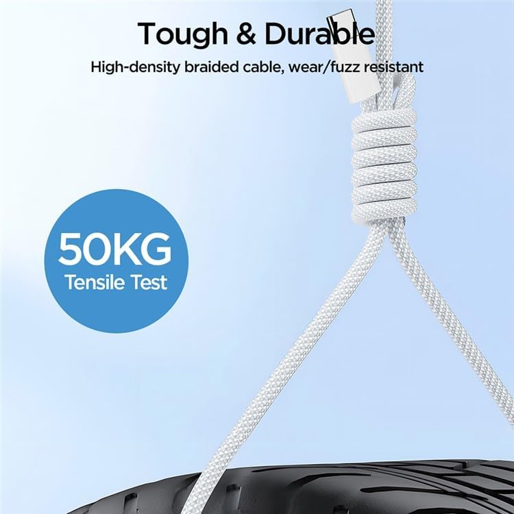S-a45 Ben Series Braided 60w Fast Charging Data Cable (type-c To Type-c) 1m-white - 4