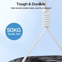 S-a45 Ben Series Braided 60w Fast Charging Data Cable (type-c To Type-c) 1m-white - 4