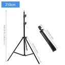 210cm Selfie Ring Light Portable Tripod Stand Fit For Live Photo Studio - 3