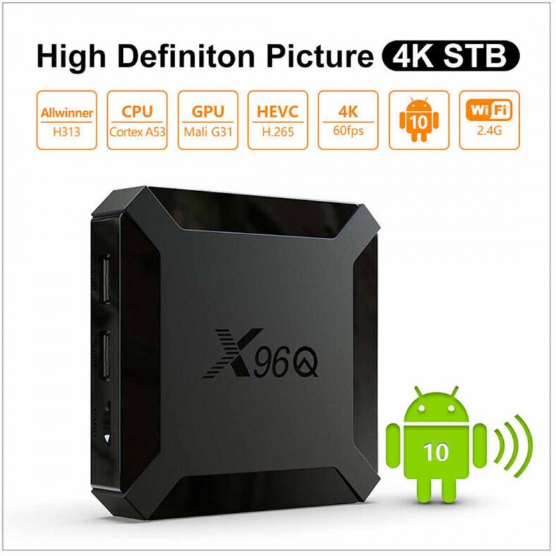 Smart Box X96q Mini Quad Core 2g+16g 4k 60fps Android 10v - 2