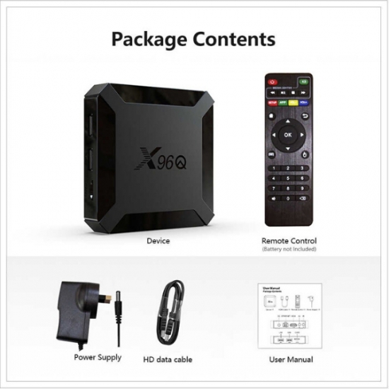 Smart Box X96q Mini Quad Core 2g+16g 4k 60fps Android 10v - 3