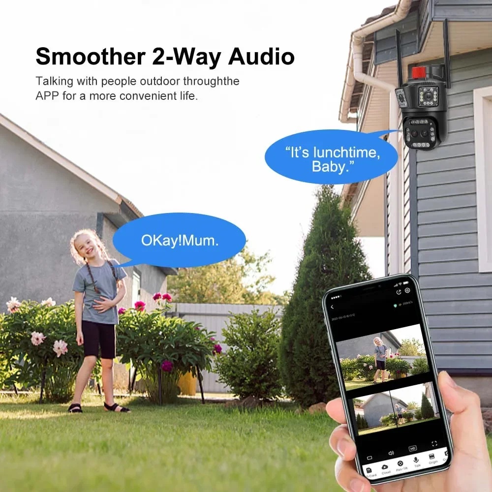 Speed-x (spz-803) 3 Camera Lens Wifi Outdoor 6mp Color Night Vision With V380 Pro App - 3