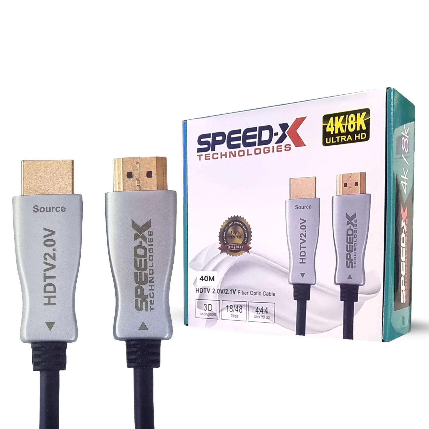 Speed-x 40m Fiber Hdmi Cable 2.02.1 Aoc(active Optical Cable) 30awg Copper Support 4k 8k Uhd (full Length) - 3