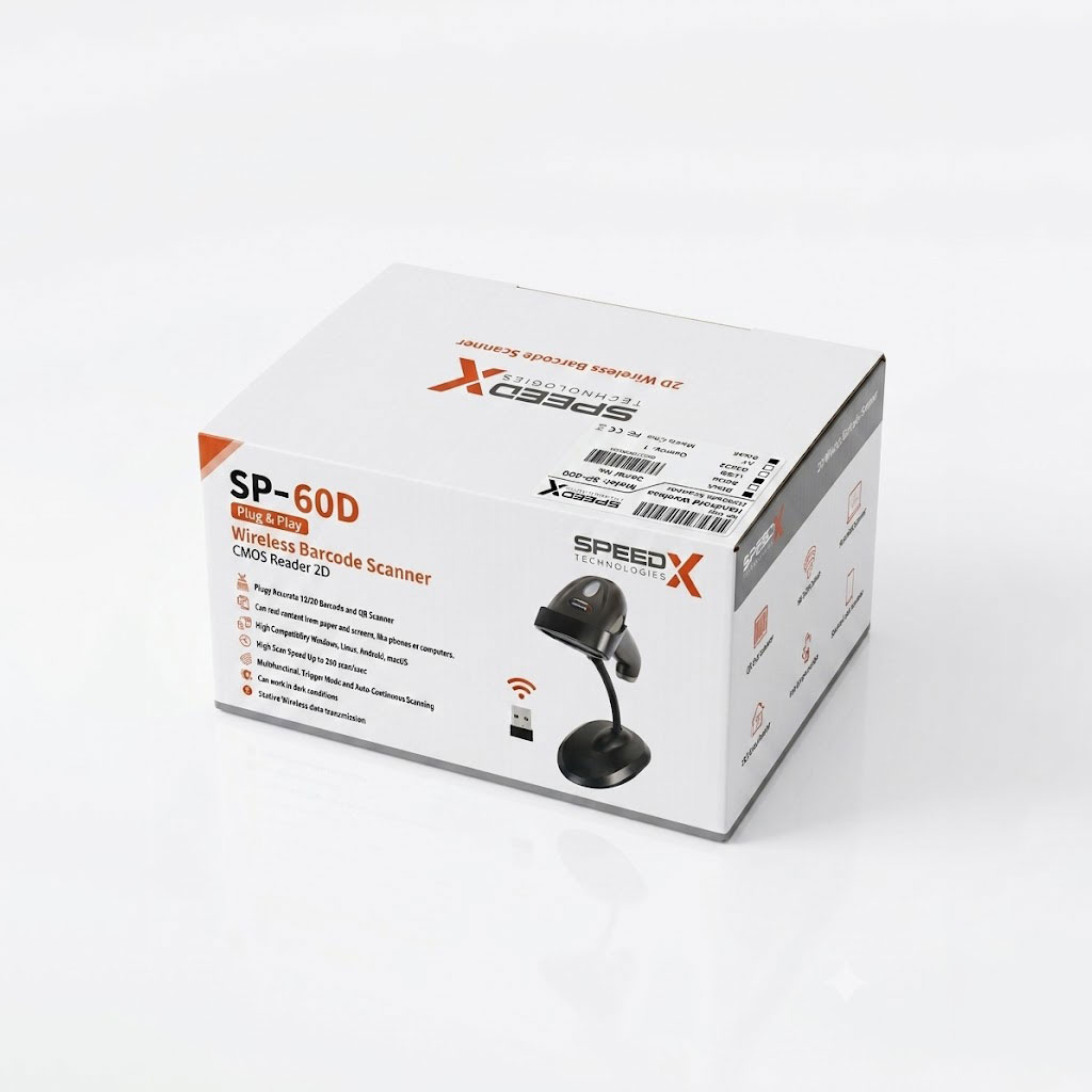 Speed-x 60d 2d Wirless 2.4ghz Barcode Scanner With Stand - 4