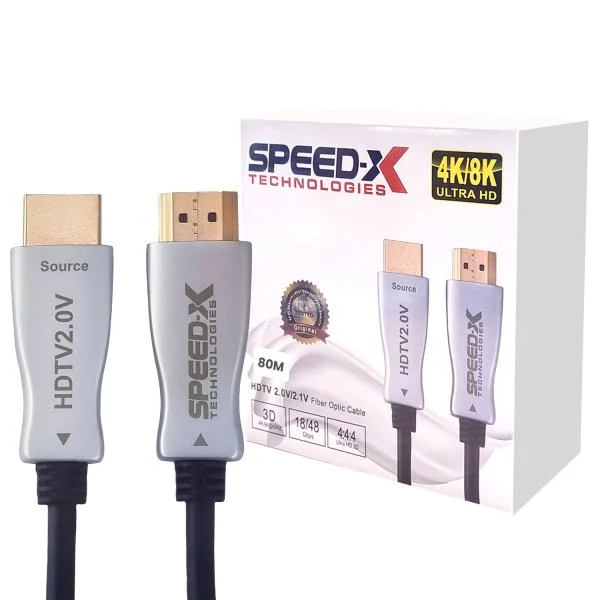 Speed-x 80m Fiber Hdmi Cable 2.02.1 Aoc(active Optical Cable) 30awg Copper Support 4k 8k Uhd (full Length) - 3