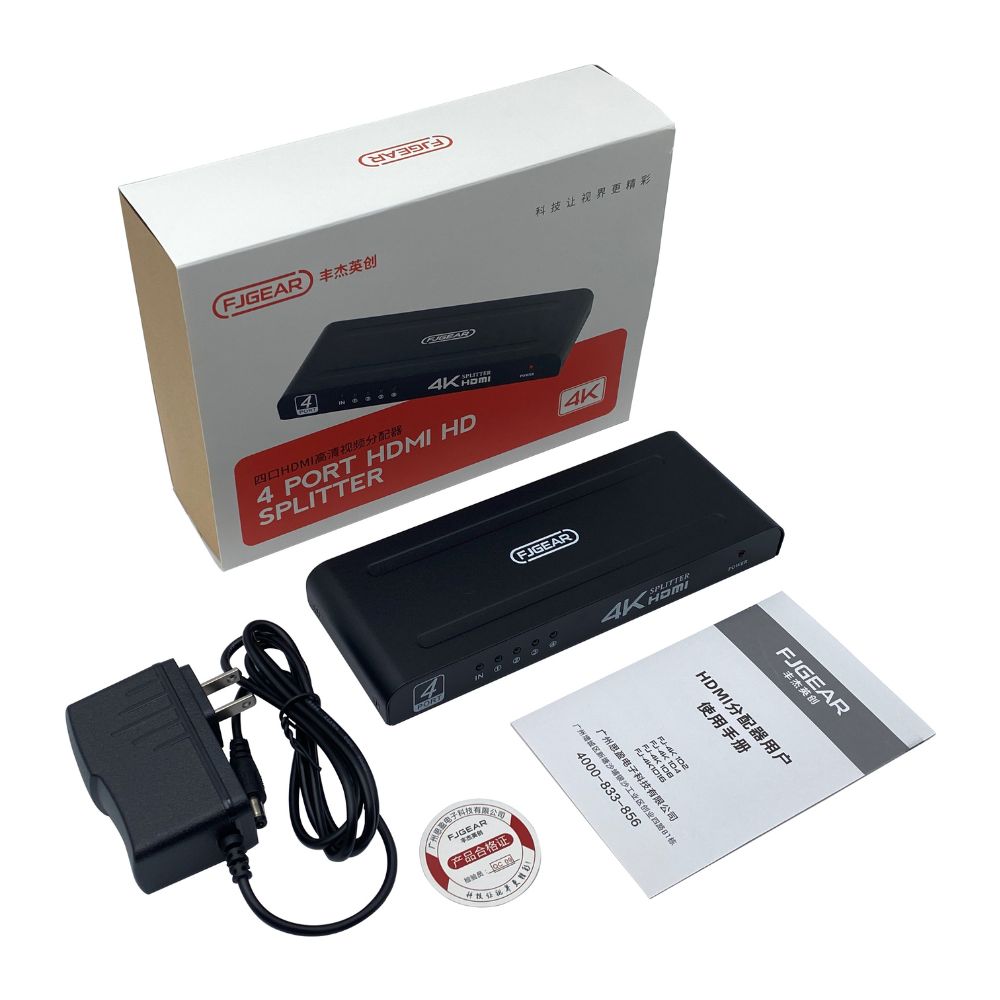 Speed-x Fj104 Hdmi Splitter 4 Port 4k Big Size - 4