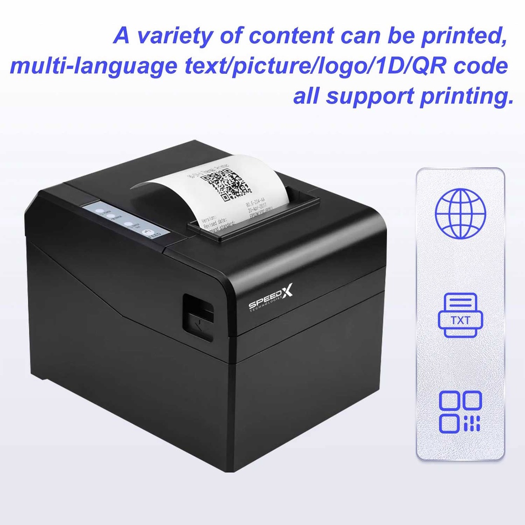Speed-x Sp-250u 80mm Thermal Receipt Printer Usb Interface 300mms Printing Speed - 2