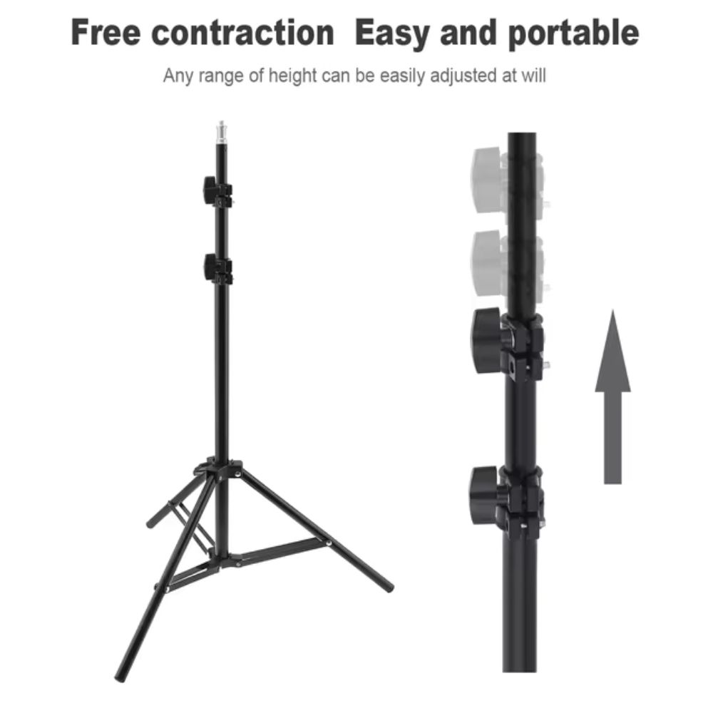 210cm Selfie Ring Light Portable Tripod Stand Fit For Live Photo Studio - 4