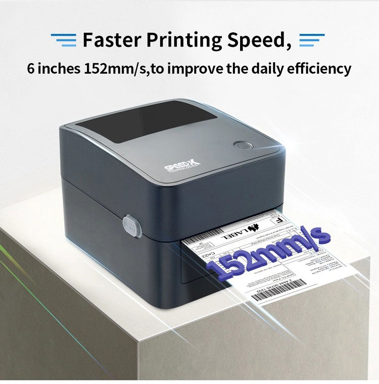 Speed-x Sp-700u 4 Inch Thermal Receipt And Label Printer With Usb Interfac,152mms Printing Speed Black Colour - 4