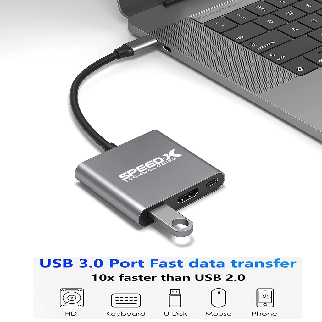 Speed-x Sp-tc03a Type C 3.1 To Otg+hdmi+usb3.0 - 2