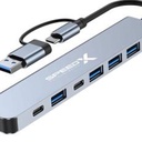Speed-x Sp-tc701 7 Port 2 In 1 Usb 3.0 & Type-c Ports Aluminum Alloy Portable Hub - 4