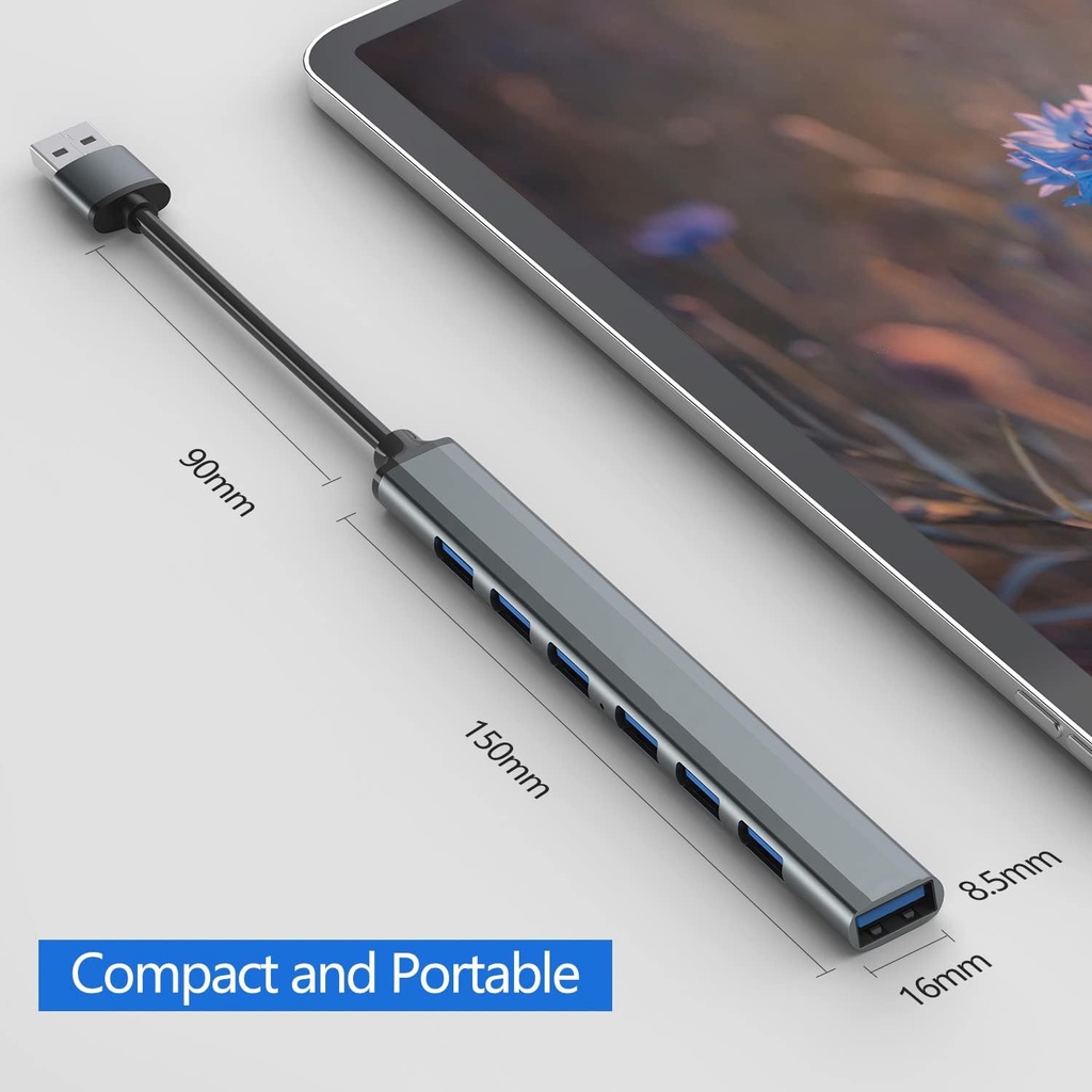 Speed-x Sp-uh307al 7 Port Usb 3.0 Ultra Slim Portable Hub Aluminum Alloy - 3