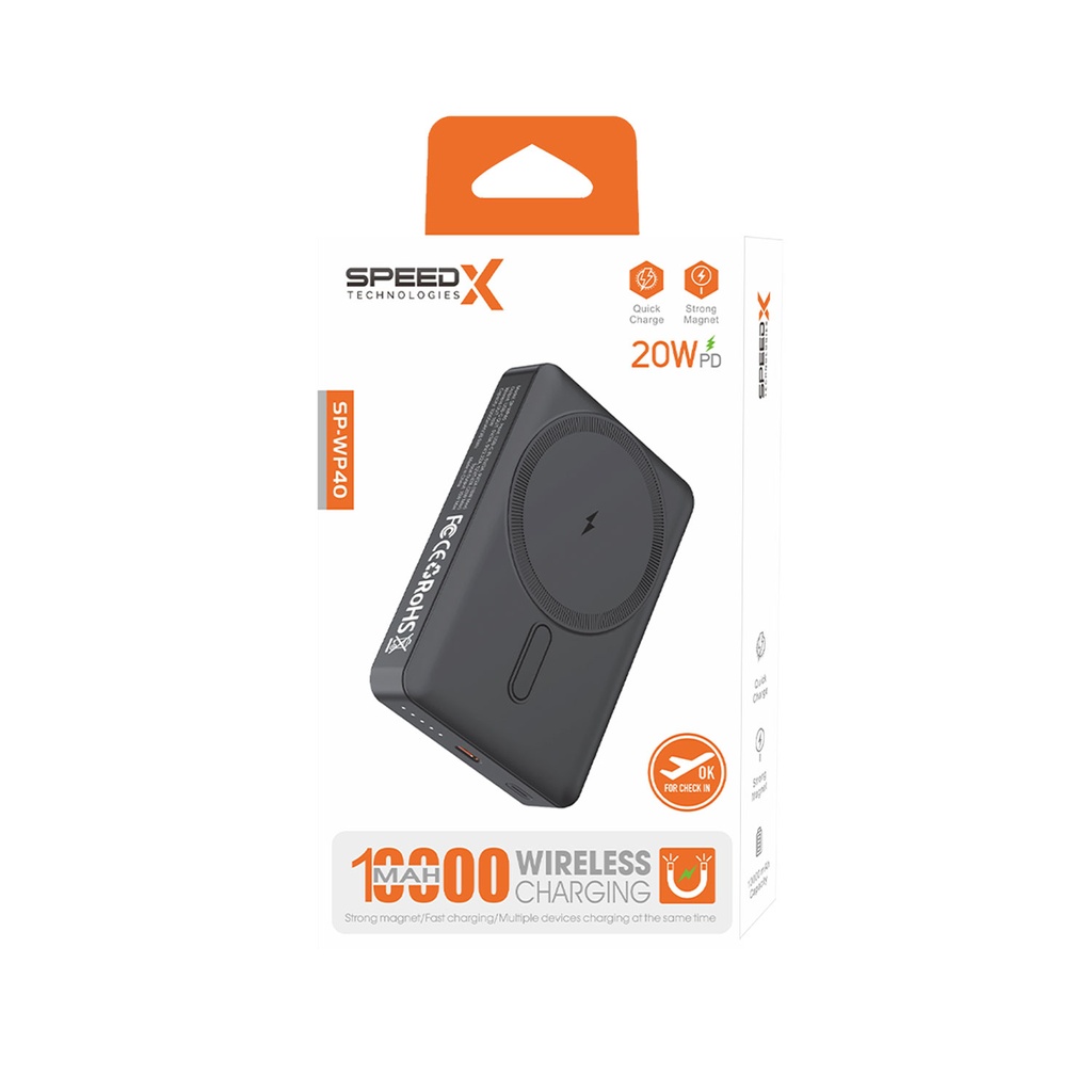 Speed-x Sp-wp40 10000mah Magnetic Wireless Power Bank 20w Pd Fast Charging - 4 (1)