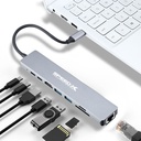 Speedx (sp-tc801) 8 In 1 Multi-port Type C 4k Hdmi Usb 3.0 Converter Good Ic Big Packing - 3