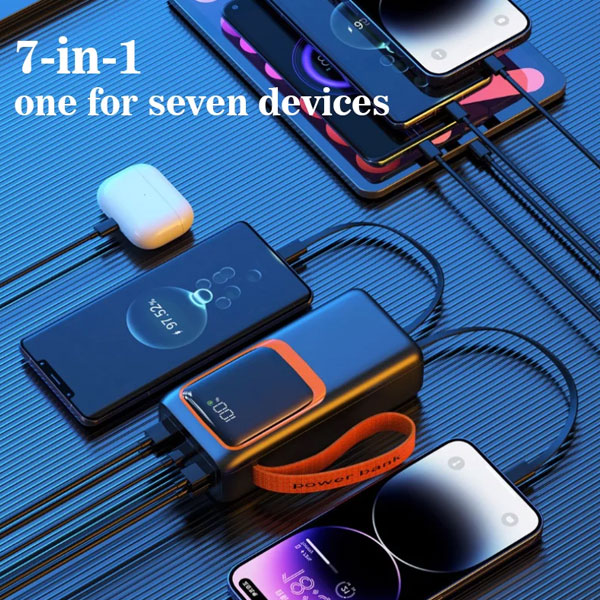 Aspor A350 22.5w 50000mah Fast Charging Type-c Micro Ios 7 Output With Built-in Flashlight Power Bank - 2