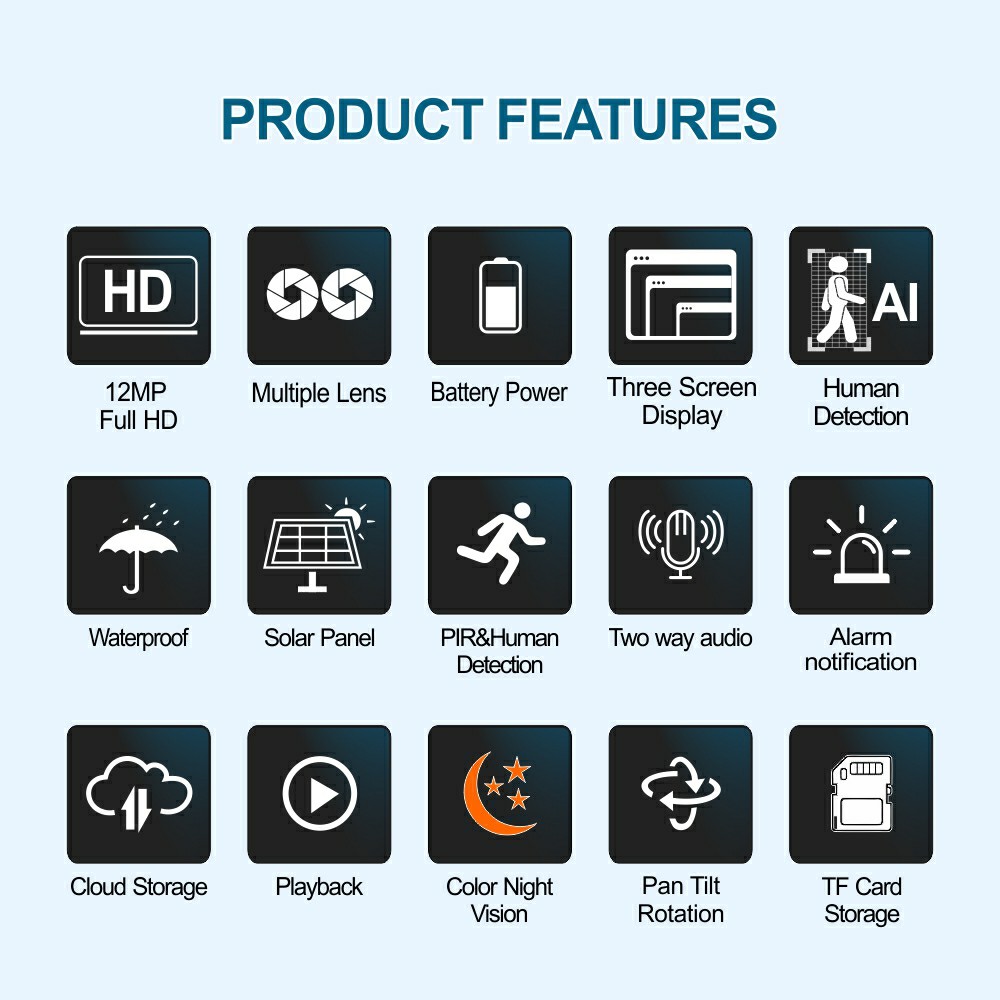 Speedx Ca-wc013 Solar Outdoor 8mp Dual Lens Camera Pan Tilt Pir Motion Detection With V380 Pro App - 2