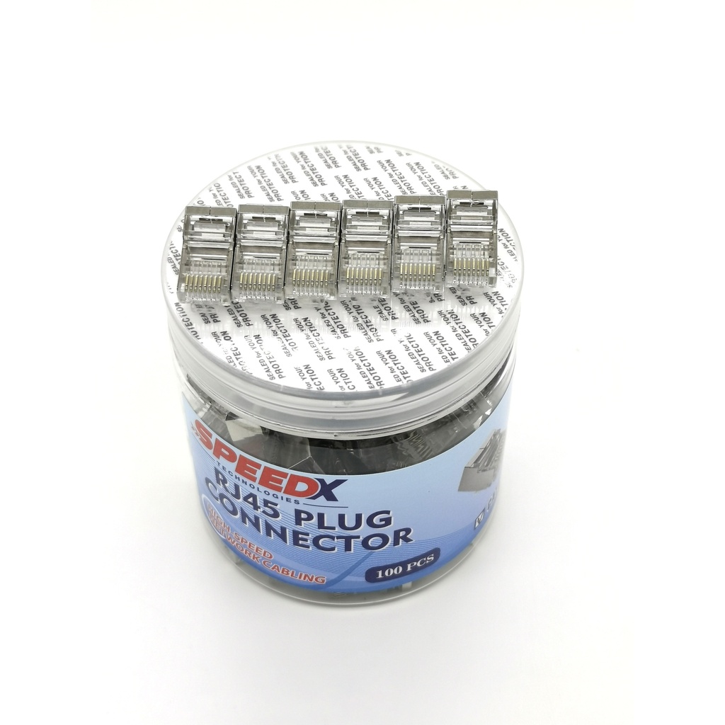 Speedx Cat6 Rj45 (fu) Ftpstp Connector 100pcs (bottle Pack) - 2