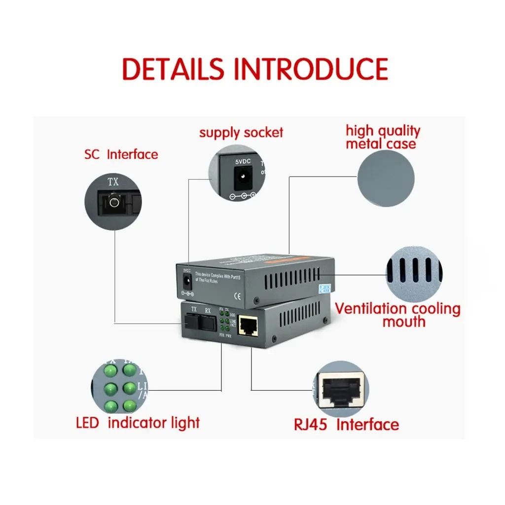 Speedx Htb-3100 Pro Netlink Ethernet Media Converter 10100 Base - 2