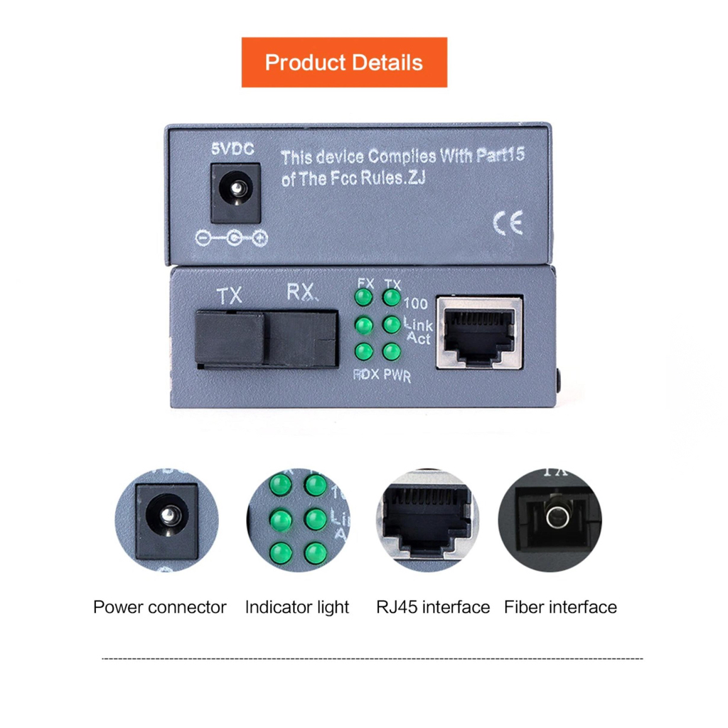 Speedx Htb-3100 Pro Netlink Ethernet Media Converter 10100 Base - 3