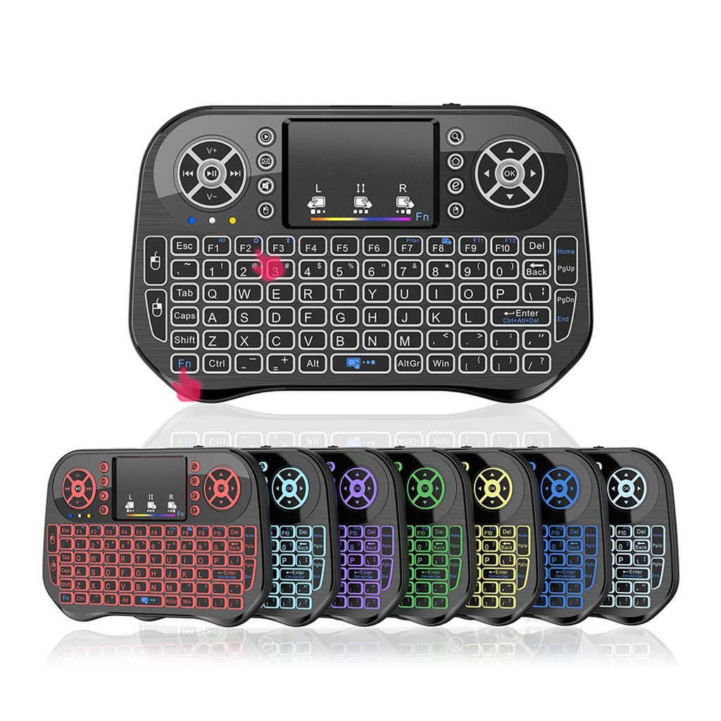 Speedx I10 Mini Wireless+bluetooth Touchpad 7 Color Backlit Light 2.4ghz - 2