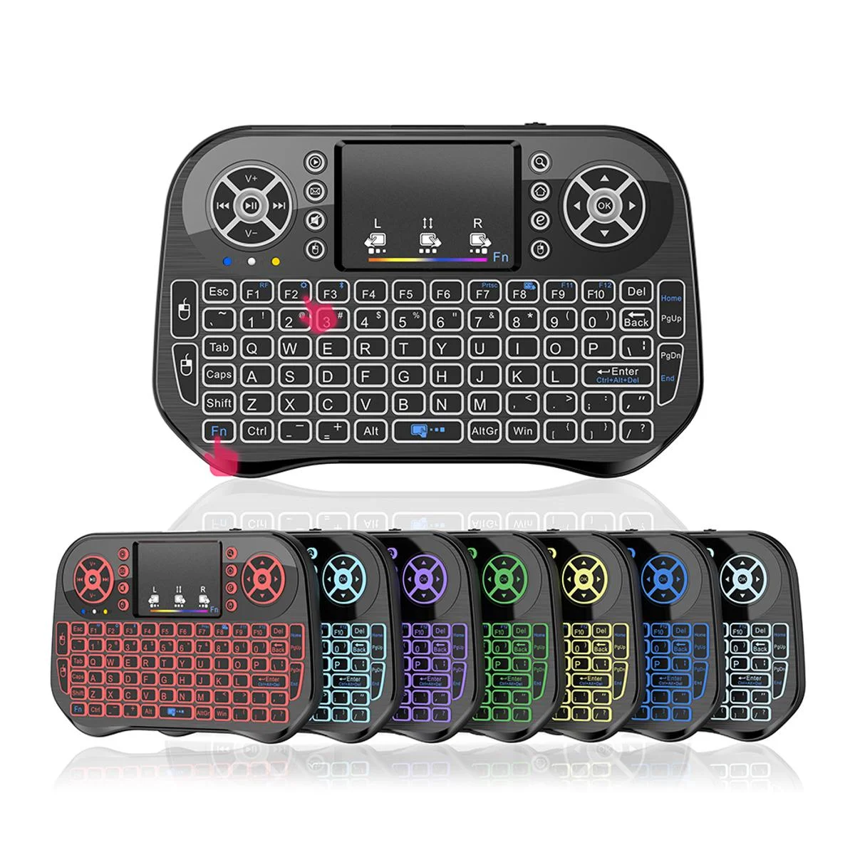 Speedx I10 Mini Wireless+bluetooth Touchpad 7 Color Backlit Light 2.4ghz - 2