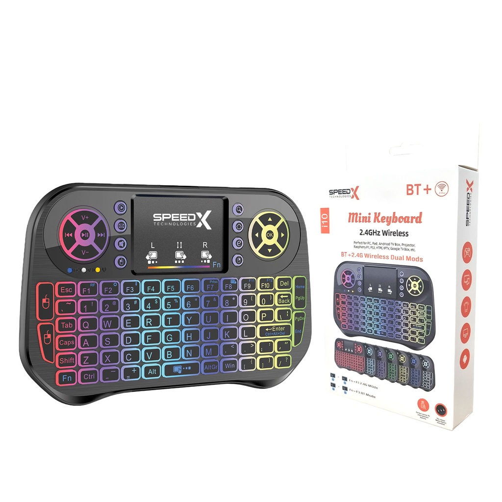 Speedx I10 Mini Wireless+bluetooth Touchpad 7 Color Backlit Light 2.4ghz - 4
