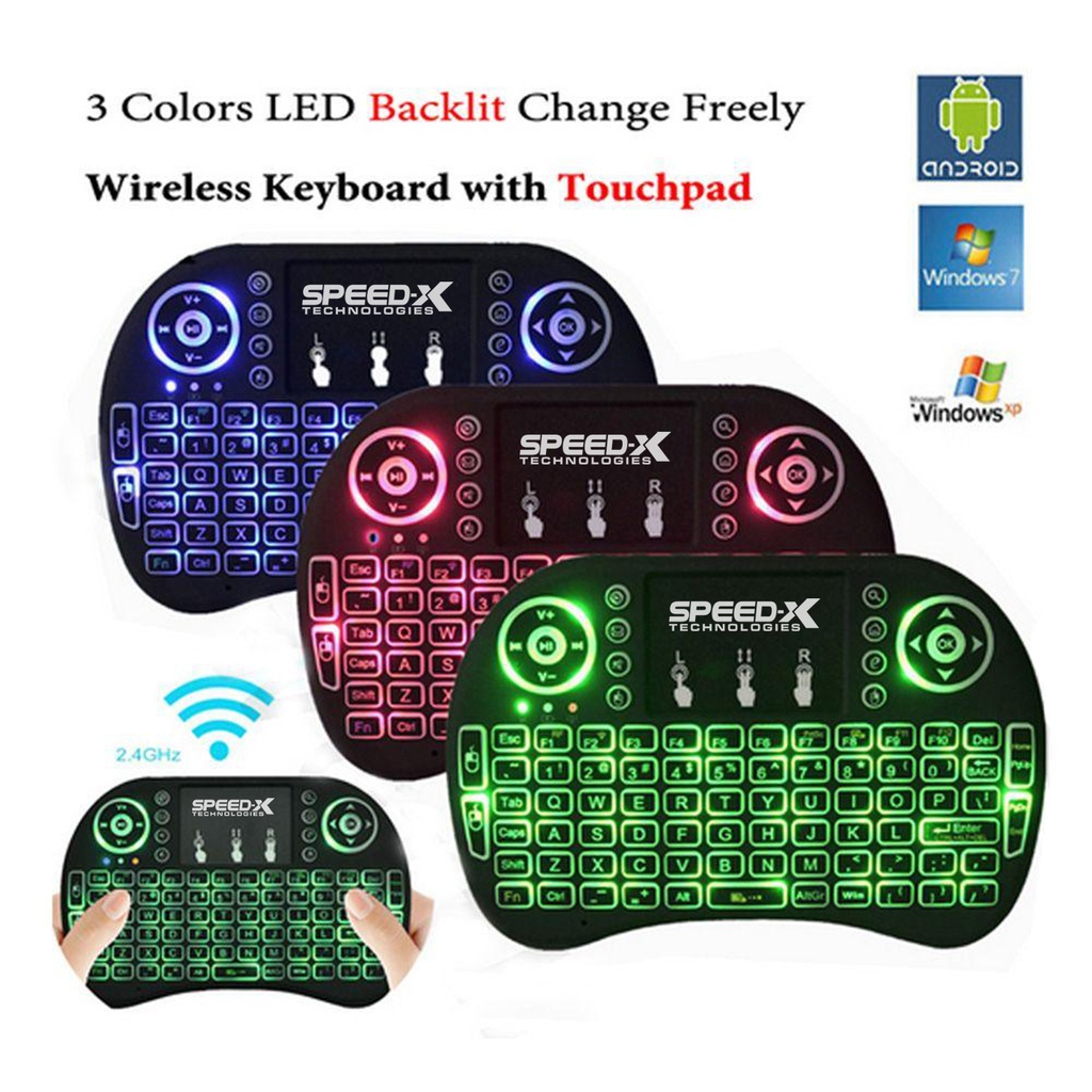 Speedx Rf 500 Mini Touch Pad Wireless With Backlight Keyboard Mouse - 2