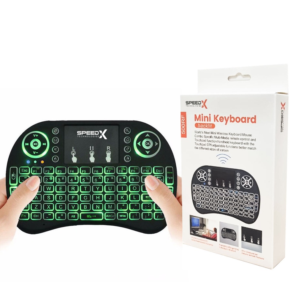 Speedx Rf 500 Mini Touch Pad Wireless With Backlight Keyboard Mouse - 4