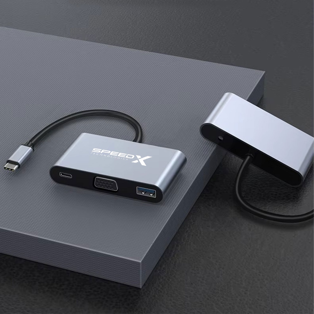 Speedx Sp-tc01 Type-c 3.1 To Vga+otg C+usb 3.0 - 2