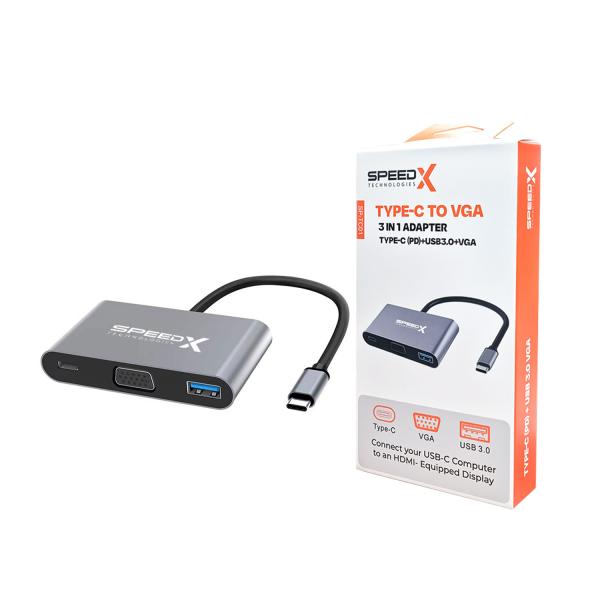 Speedx Sp-tc01 Type-c 3.1 To Vga+otg C+usb 3.0 - 4