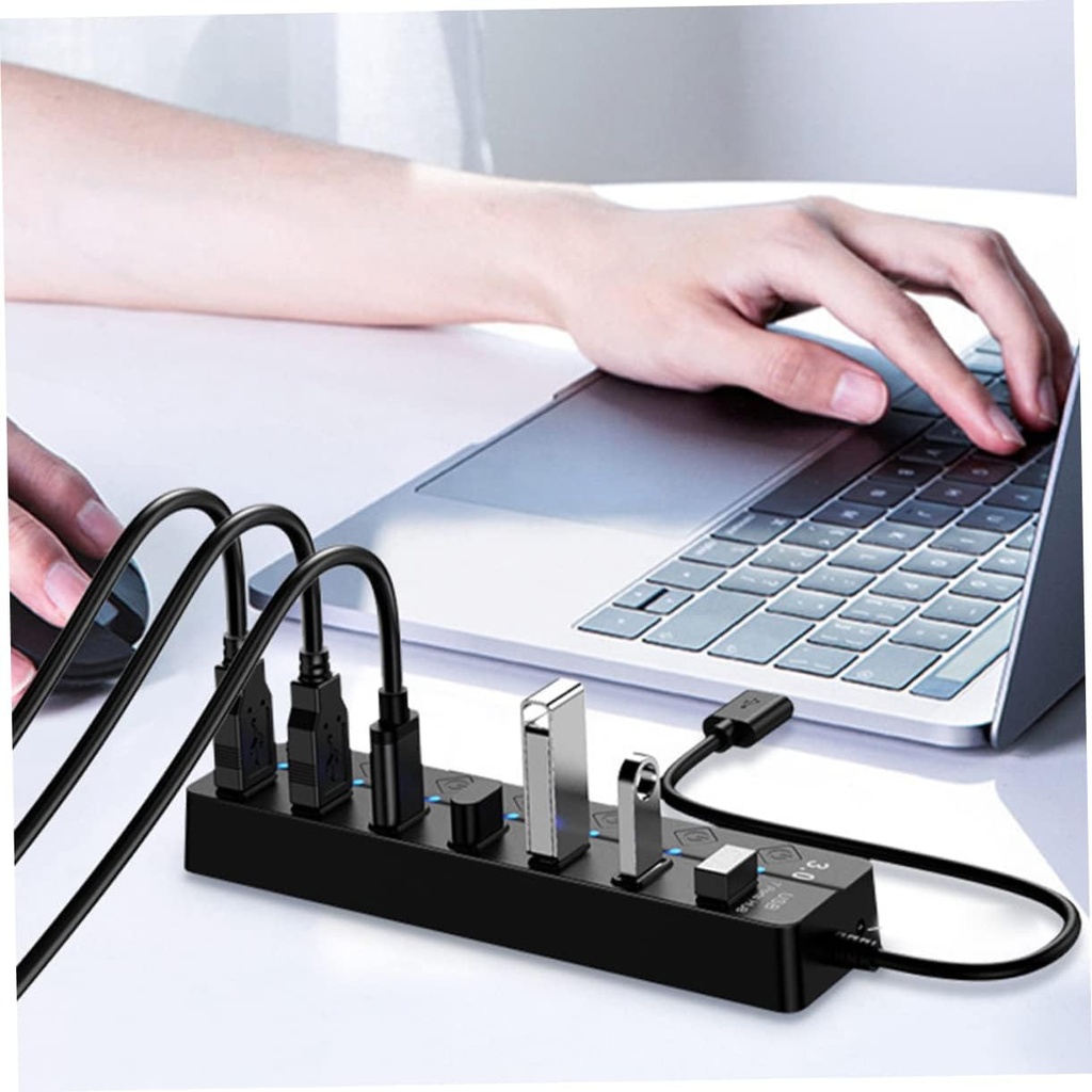 Speedx Sp-uhs307 7-port Expander Usb 3.0 Hub With Independent Switch Plug Play - 2