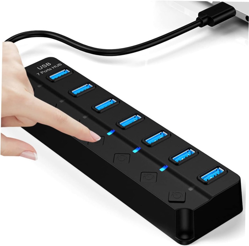 Speedx Sp-uhs307 7-port Expander Usb 3.0 Hub With Independent Switch Plug Play - 3