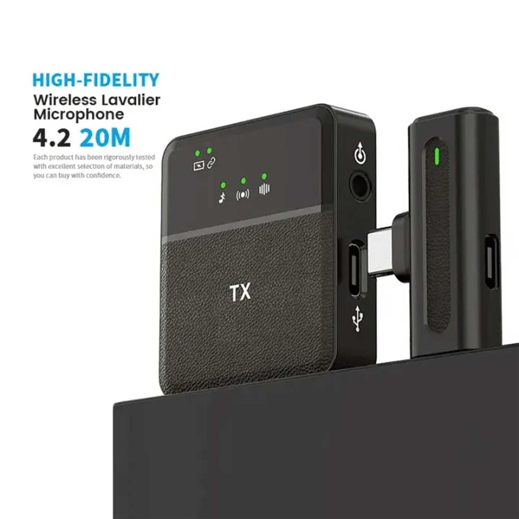 Sx8 Type-c Single Professional Lavalier Wireless Microphone For Interview, Vlog, Live Mic Noise Reduction - 2