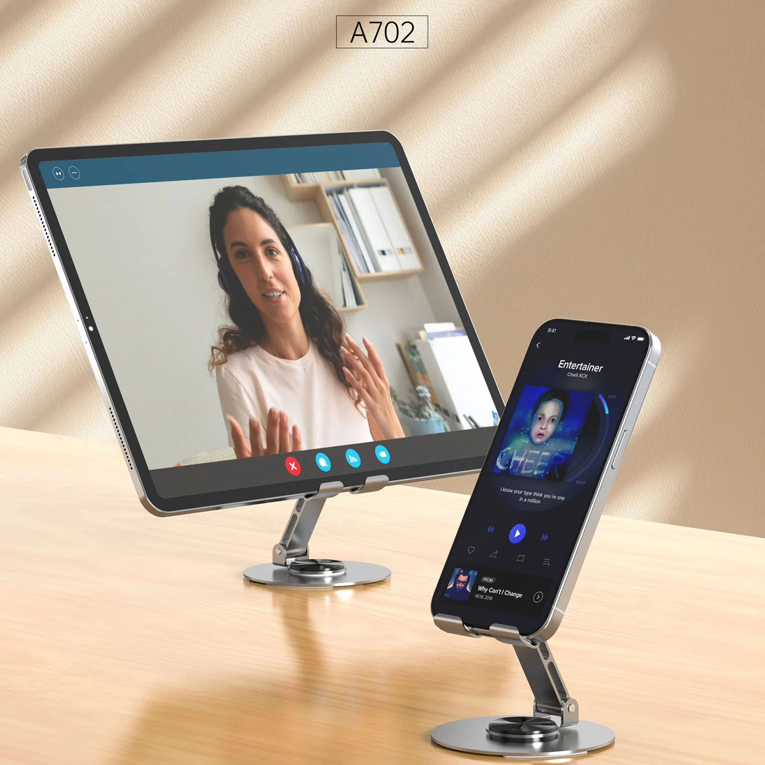 Aspor A702 Foldable Mobile Phone & Tablet Desktop Stand - 2