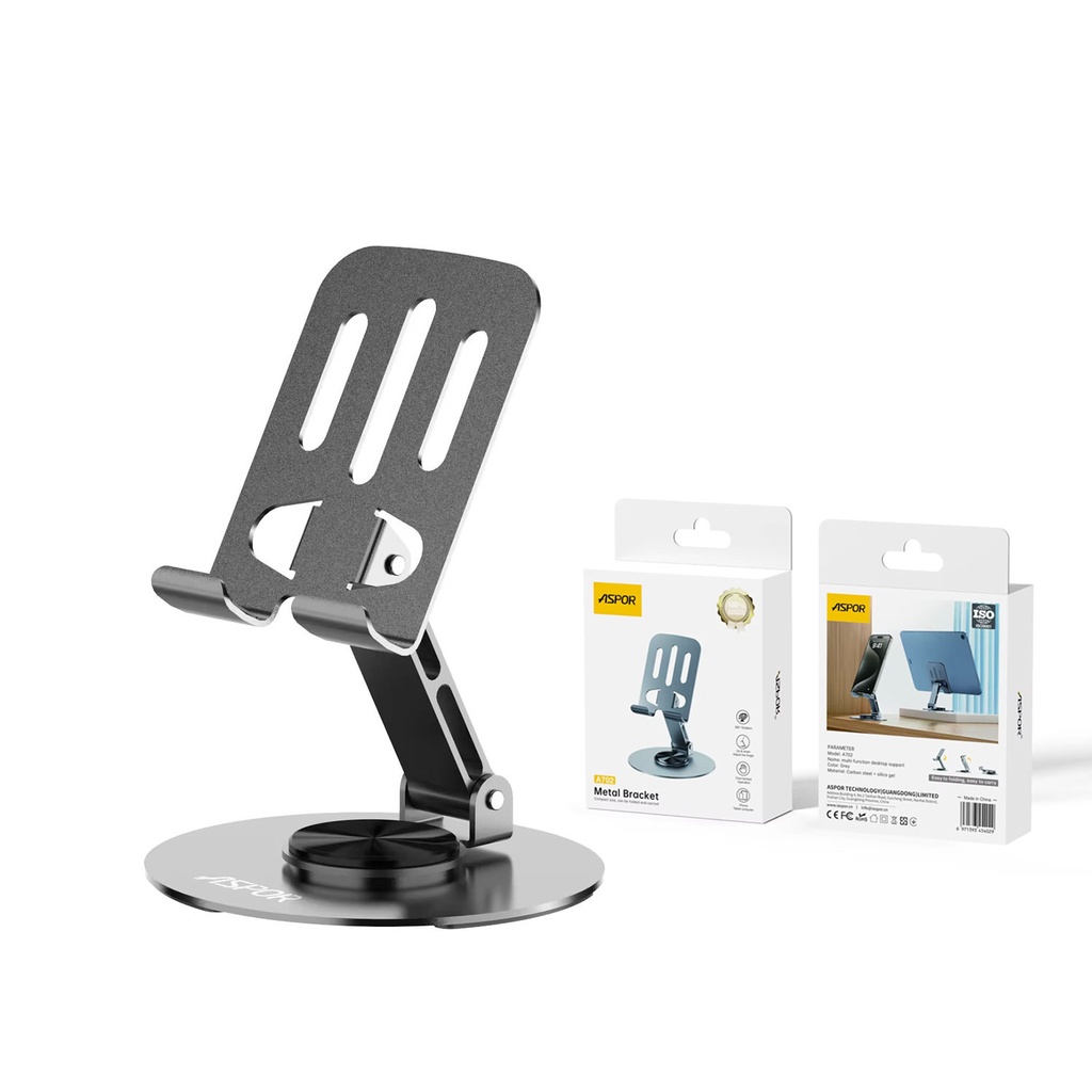 Aspor A702 Foldable Mobile Phone & Tablet Desktop Stand - 4
