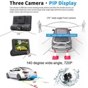 Wdr Dashcam 3 Camera Lens Video Car Dvr Full Hd 1080p - 3