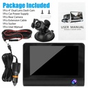 Wdr Dashcam 3 Camera Lens Video Car Dvr Full Hd 1080p - 4
