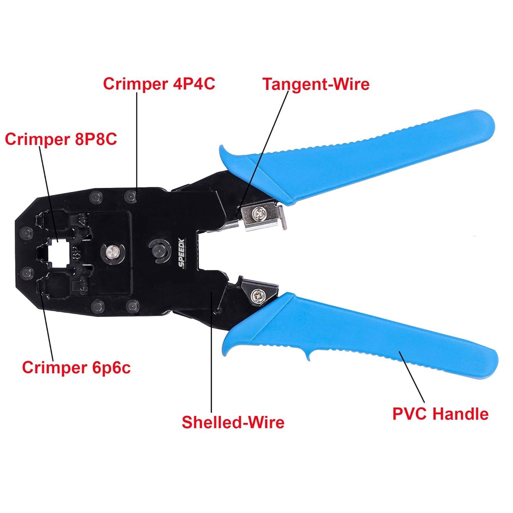 Wj-315 Modular Network Crimping Tool Rj45 Rj11 Plug Blue Handle - 4