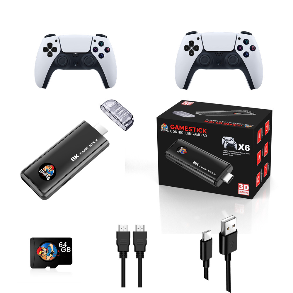 X6 64gb Classic 8k Hd Tv 40000+ Games With Console Wireless 2.4g Games Stick - 4