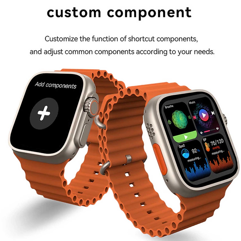 X8 Plus Ultra Smart Watch Series 8 Nfc 2.08 Inch Always-on Display & Wireless Charging 49mm With Wearfit Pro App Orange - 3