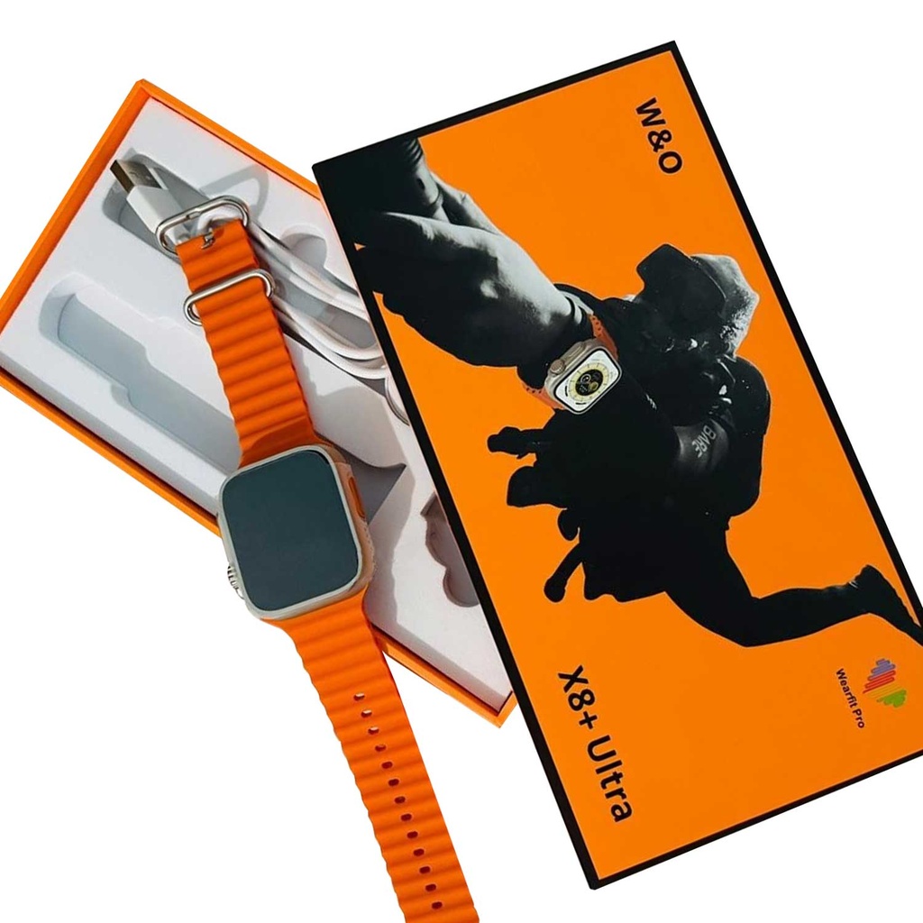 X8 Plus Ultra Smart Watch Series 8 Nfc 2.08 Inch Always-on Display & Wireless Charging 49mm With Wearfit Pro App Orange - 4