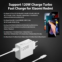 Xiaomi 120w Eu Plug Qc3.0 Fast Quick Turbo Charger With Cable - 4