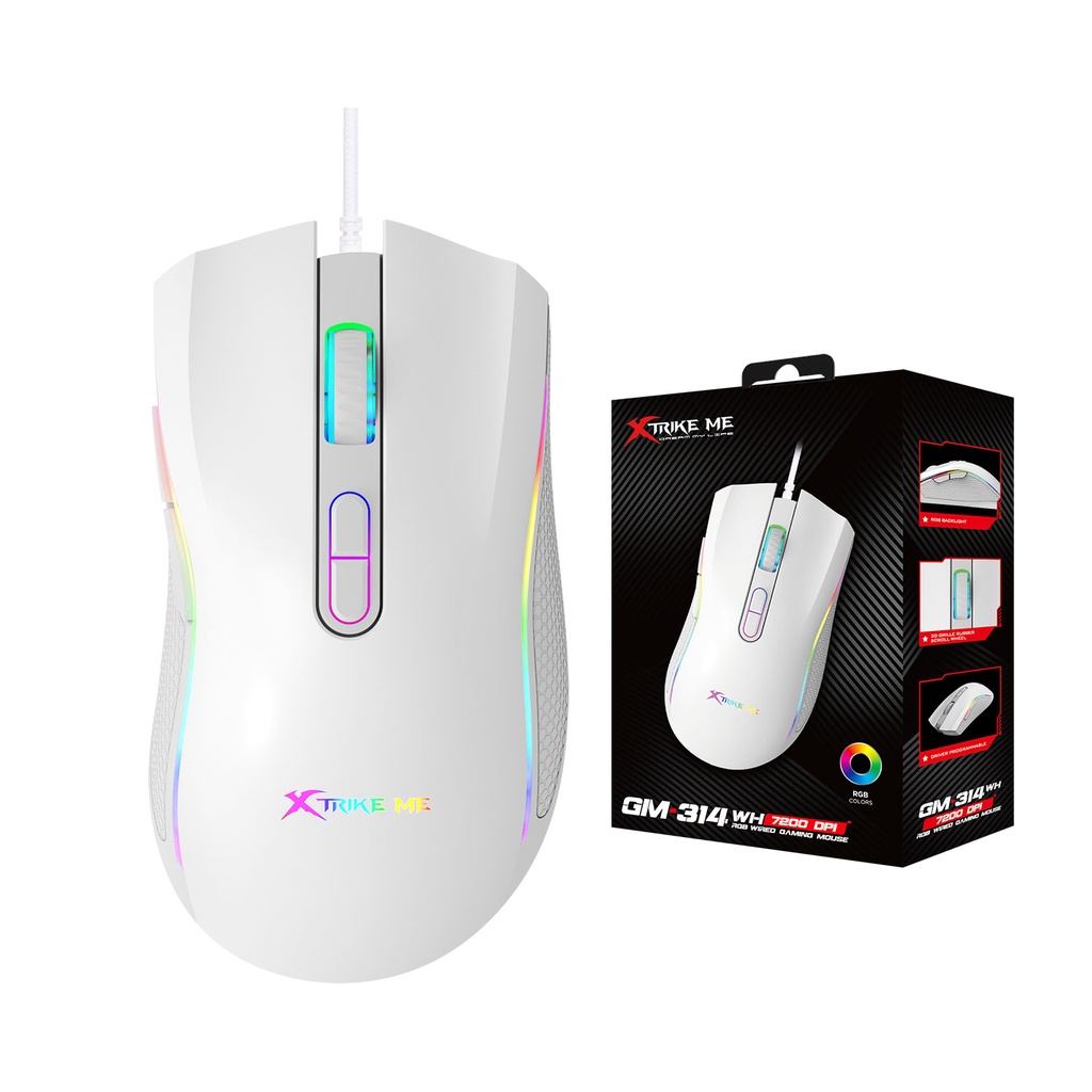 Xtrike Me Gm-314 Bk Wired Gaming Mouse White - 4 (1)