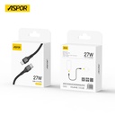 Aspor Ac-20 27w Type-c To Lightning Fast Charging Nylon Braided Data Cable 1.2m - 4