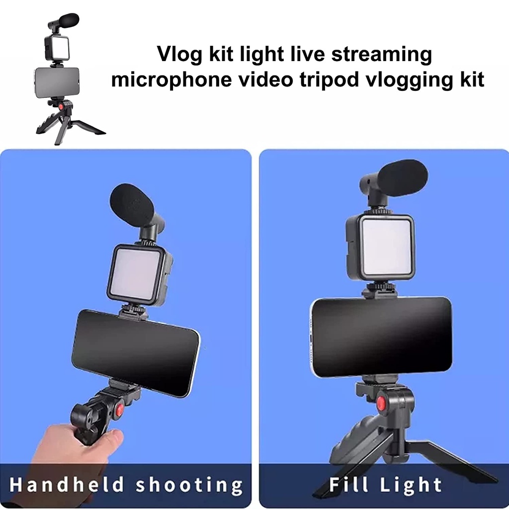 Ay-49 Video Making Kit Vlogging Tripod Triple Band Light - 2