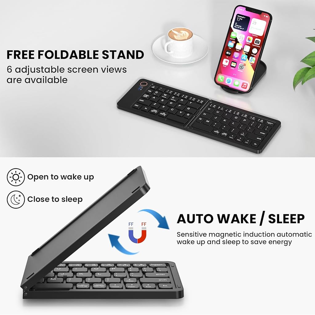 B023 11 Inch Foldable & Rechargeable Bluetooth Keyboard - 2