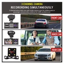 Y16 3 Channel Dash Cam Hd 1080p (170° Ultra-wide-angle A+ Lens) Front Rear Video - 3