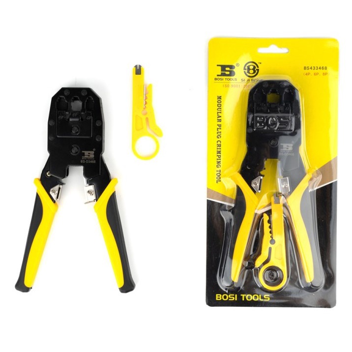 Bosi Network Plug Crimping Tool 4p6p8p Cutter & Stripper - 4